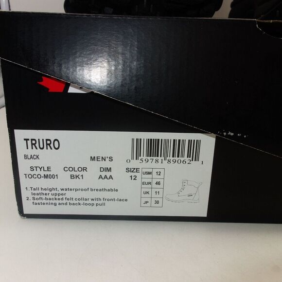 NEW Baffin Truro Boot Black Leather Waterproof Insulated Slip Resistant Men's 12 - Picture 7 of 11